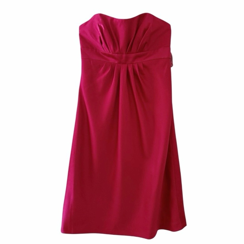 Alfred Angelo Satin Slim Cocktail Length Dress Lipstick Red Style 7002 NWOT SZ 8
